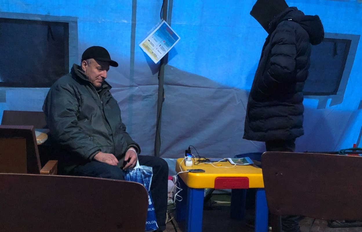 Пункт незламності на площі Шевченка в Дрогобичі