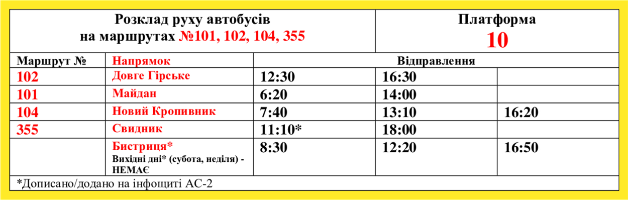 Автобуси №101, 102, 104, 355