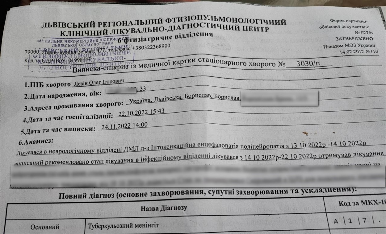 Діагноз Олега Левіна