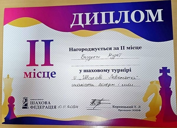 Диплом за 2 місце