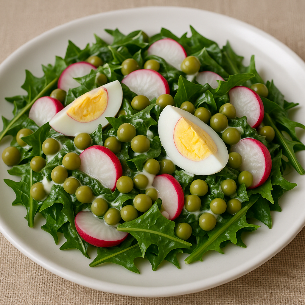 Салат з листя кульбаби