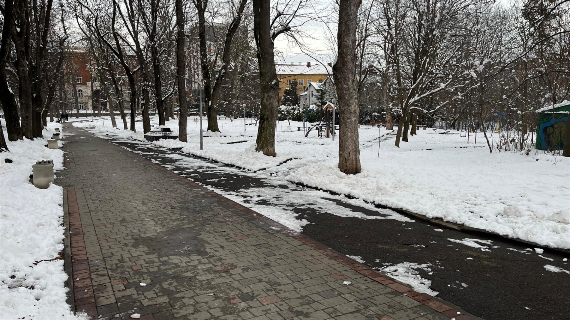 Дрогобич після першого снігу: яка ситуація на дорогах і тротуарах міста